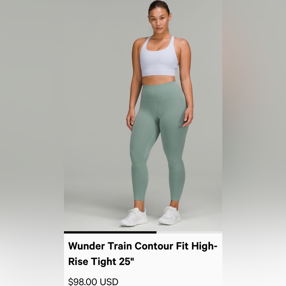 Lululemon Wunder Train High Rise Tight 25” Contour Fit - Misty Glade 8 NWT